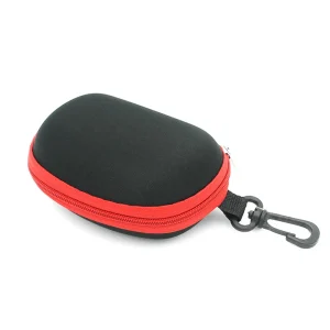 Etui à lunettes pliables rouge en plastique avec crochet