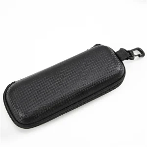 Etui à lunettes noir en plastique avec crochet