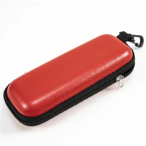 Etui à lunettes rouge en plastique avec crochet