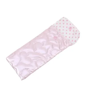 Etui à lunettes rose à motifs cœurs
