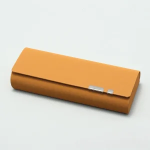 Etui à lunettes marron rétro style cuir