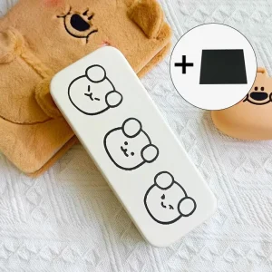Etui à lunettes blanc motifs animaux avec le tissu pour nettoyage