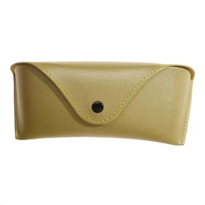 Etui à lunettes doré style cuir à bouton