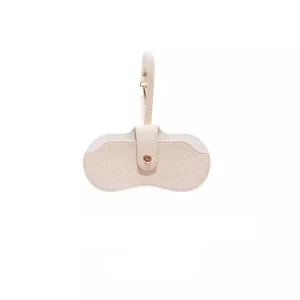 Etui à lunettes beige en cuir synthétique