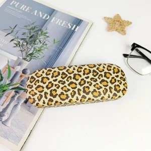 Etui à lunettes jaune style léopard