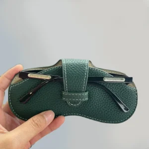Etui à lunettes vert ouvert