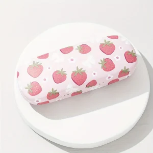 Etui à lunettes rose avec motifs fruits