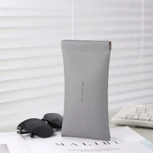Etui à lunettes gris fermeture facile