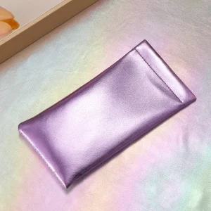 Etui à lunettes violet en cuir synthétique