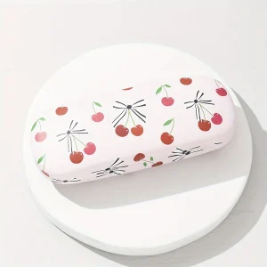 Etui à lunettes rouge avec motifs fruits