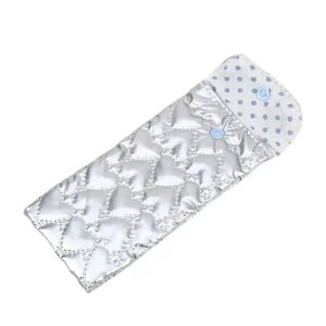 Etui à lunettes argenté à motifs cœurs