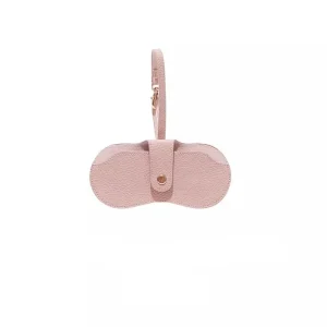 Etui à lunettes rose en cuir synthétique