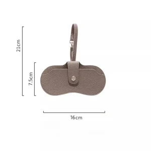 Etui à lunettes gris en cuir synthétique