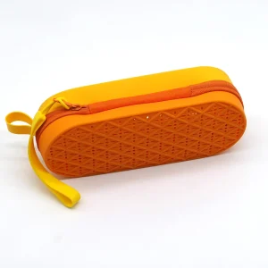 Etui à lunettes orange pour natation en silicone